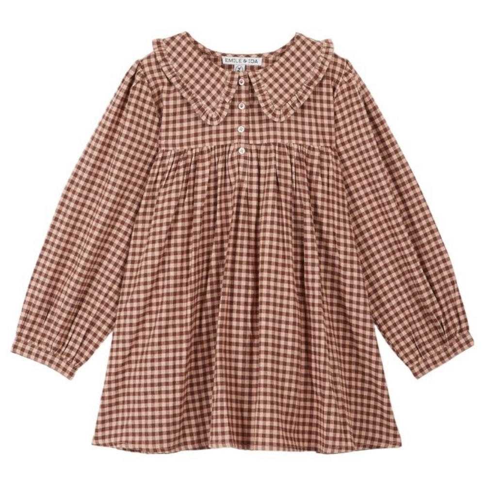 Emile Et Ida | Baby Doll Dress Powder Gingham
